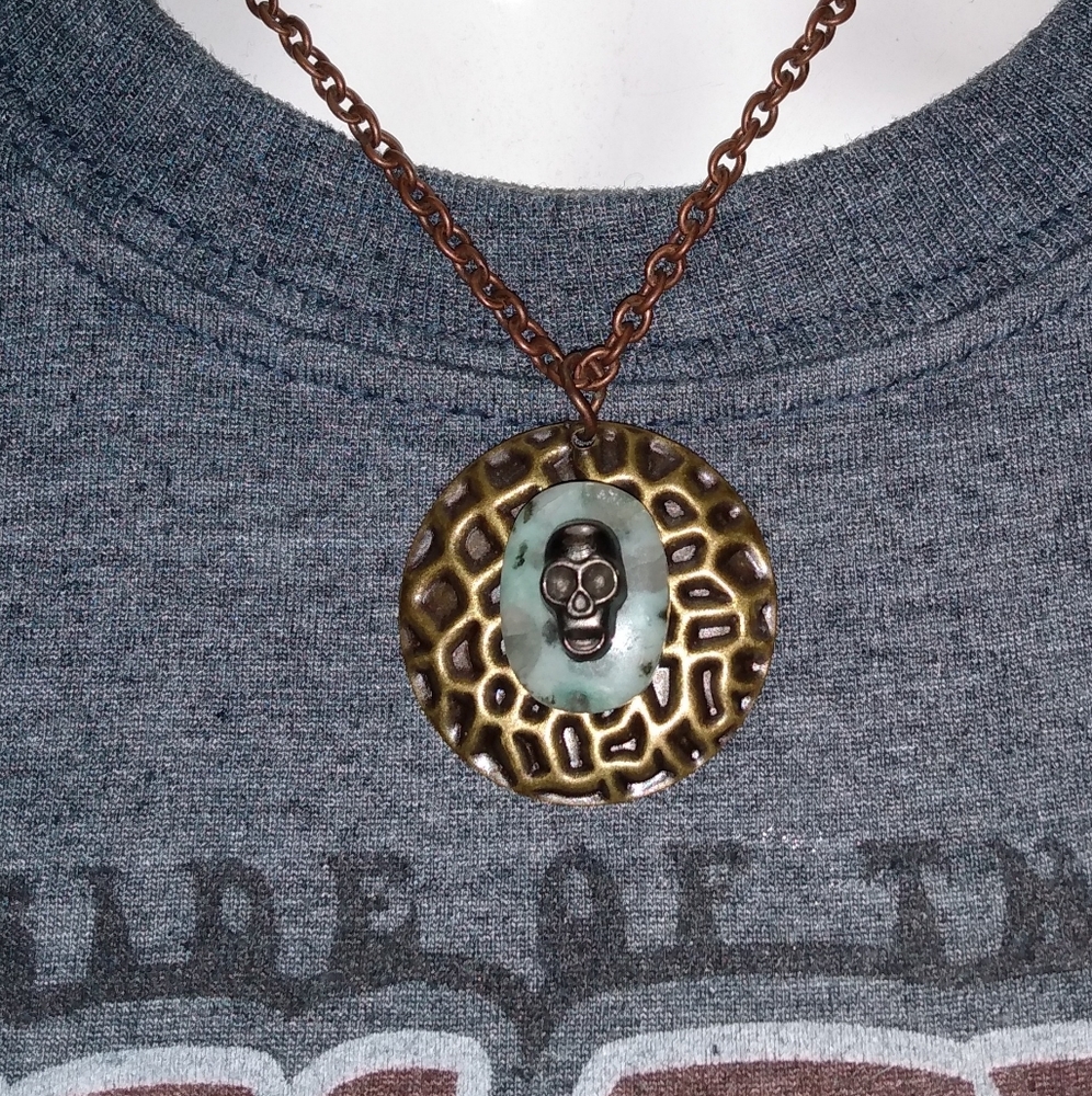 Bronze Skull Necklace